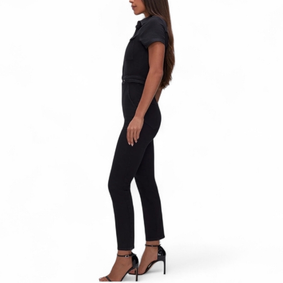 Good American Fit for Success Black Denim Jumpsuit - Picture 3 of 12